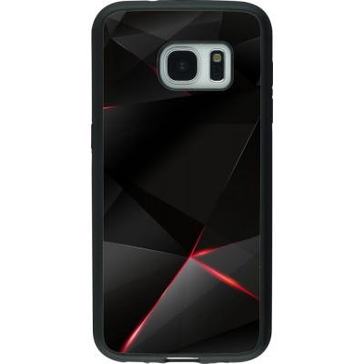 Hülle Samsung Galaxy S7 - Silikon schwarz Black Red Lines
