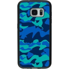Hülle Samsung Galaxy S7 - Silikon schwarz Camo Blue
