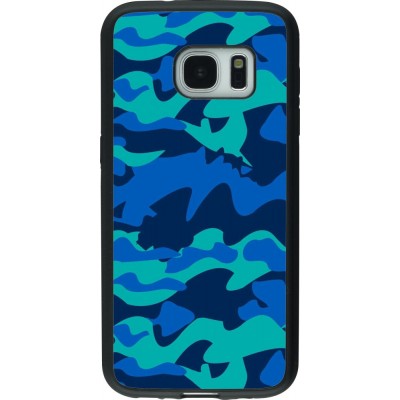 Hülle Samsung Galaxy S7 - Silikon schwarz Camo Blue