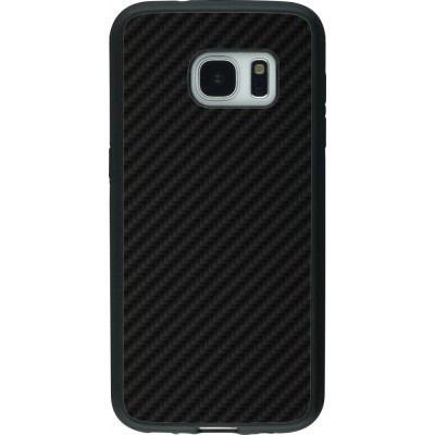 Hülle Samsung Galaxy S7 - Silikon schwarz Carbon Basic