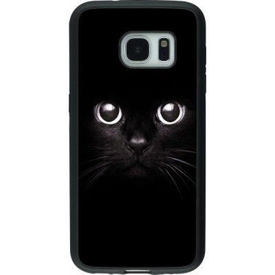 Coque Samsung Galaxy S7 - Silicone rigide noir Cat eyes