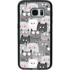 Hülle Samsung Galaxy S7 - Silikon schwarz Katzenschwärme