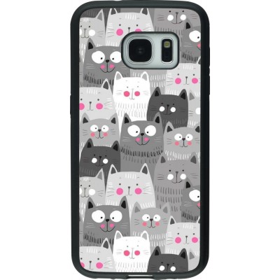 Hülle Samsung Galaxy S7 - Silikon schwarz Katzenschwärme