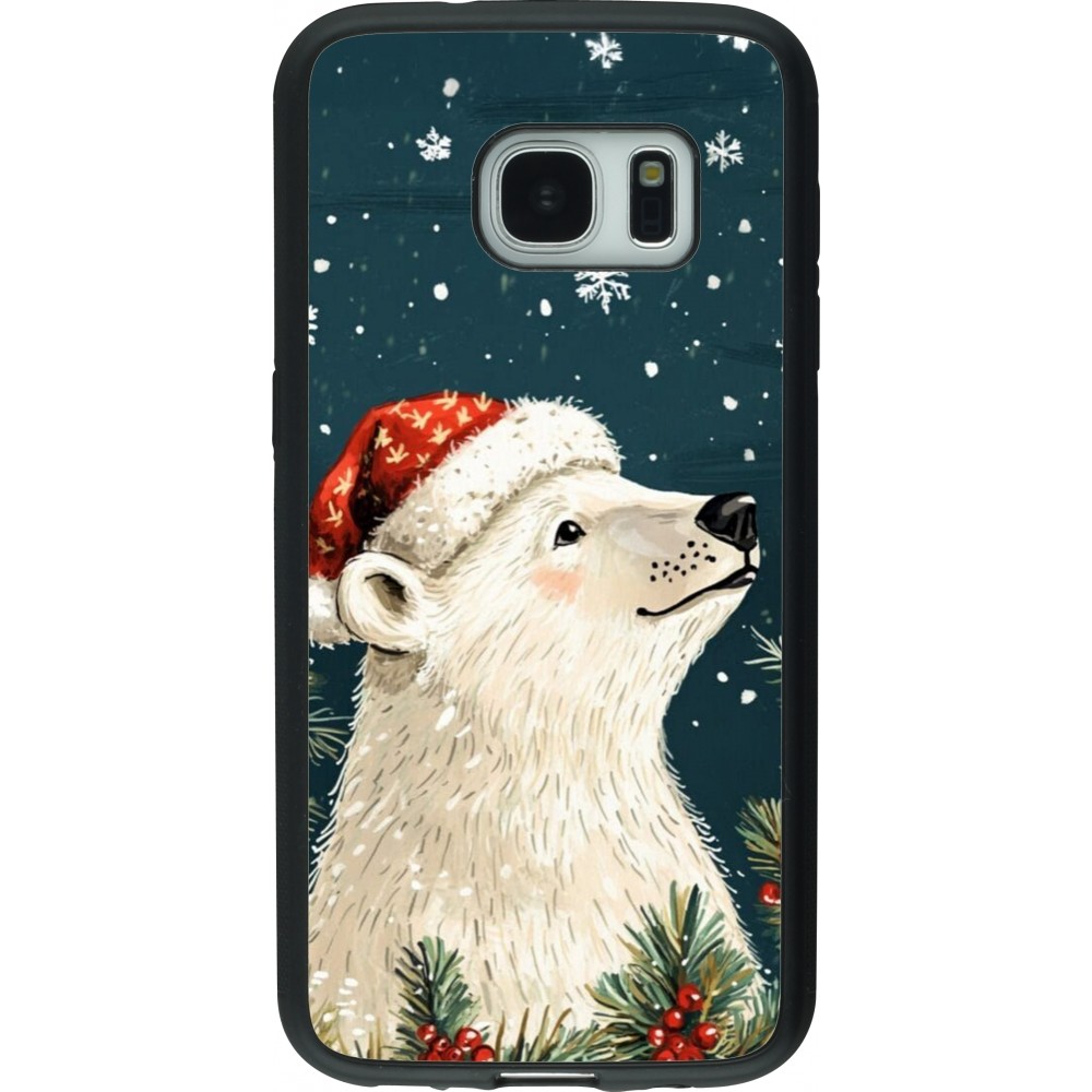 Samsung Galaxy S7 Case Hülle - Silikon schwarz Christmas 25 Bear