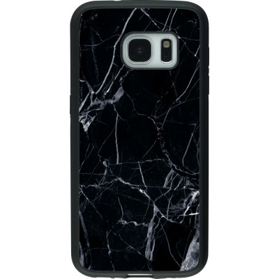 Hülle Samsung Galaxy S7 - Silikon schwarz Marble Black 01