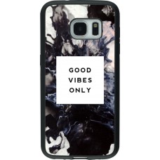 Hülle Samsung Galaxy S7 - Silikon schwarz Marble Good Vibes Only