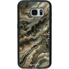 Samsung Galaxy S7 Case Hülle - Silikon schwarz Oliv Marmor