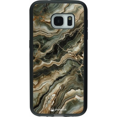 Samsung Galaxy S7 Case Hülle - Silikon schwarz Oliv Marmor