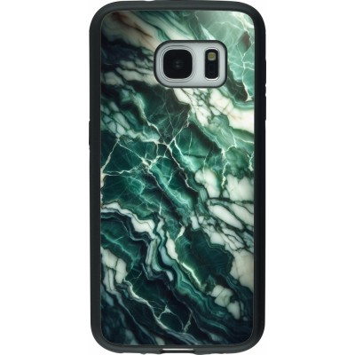 Samsung Galaxy S7 Case Hülle - Silikon schwarz Majestätischer grüner Marmor