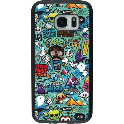 Samsung Galaxy S7 Case Hülle - Silikon schwarz Mixed Cartoons Turquoise