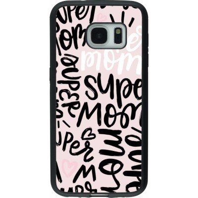 Samsung Galaxy S7 Case Hülle - Silikon schwarz Mom 2024 Super mom