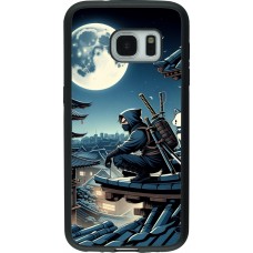 Samsung Galaxy S7 Case Hülle - Silikon schwarz Ninja unter dem Mond