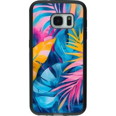 Samsung Galaxy S7 Case Hülle - Silikon schwarz Palms Blue