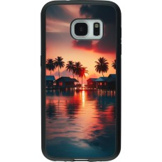 Samsung Galaxy S7 Case Hülle - Silikon schwarz Paradies Malediven