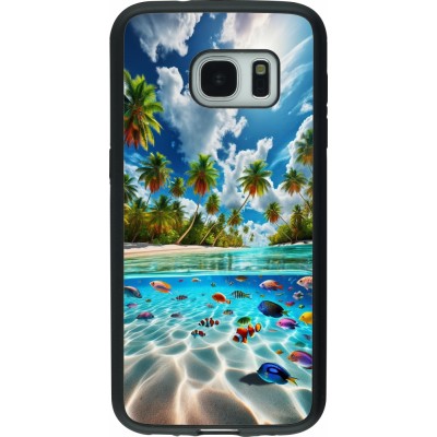 Samsung Galaxy S7 Case Hülle - Silikon schwarz Strandparadies
