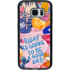 Samsung Galaxy S7 Case Hülle - Silikon schwarz Preppy Today is Going to be a good day