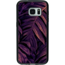 Samsung Galaxy S7 Case Hülle - Silikon schwarz Purple Light Leaves