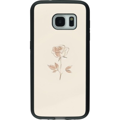 Samsung Galaxy S7 Case Hülle - Silikon schwarz Rosa Sand Minimalistisch