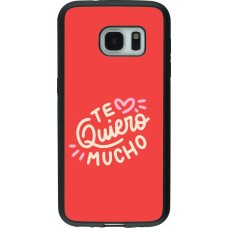 Samsung Galaxy S7 Case Hülle - Silikon schwarz Saint Valentines Day 26 Te quiero mucho