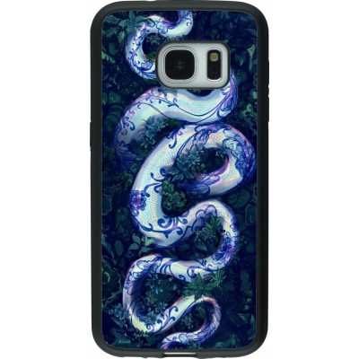 Samsung Galaxy S7 Case Hülle - Silikon schwarz Snake Blue Anaconda