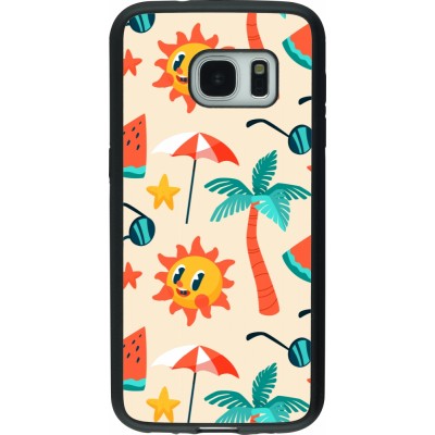 Samsung Galaxy S7 Case Hülle - Silikon schwarz Summer 2025 Pattern soleil