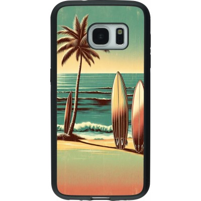 Samsung Galaxy S7 Case Hülle - Silikon schwarz Surf Paradise