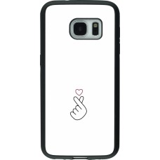 Samsung Galaxy S7 Case Hülle - Silikon schwarz Valentine 2024 heart by Millennials
