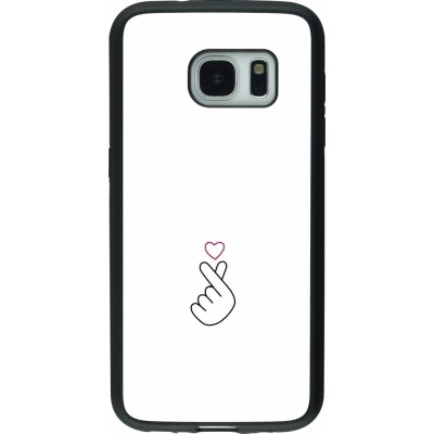 Samsung Galaxy S7 Case Hülle - Silikon schwarz Valentine 2024 heart by Millennials