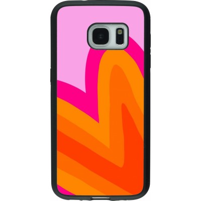Samsung Galaxy S7 Case Hülle - Silikon schwarz Valentine 2024 heart gradient