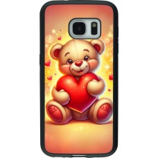 Samsung Galaxy S7 Case Hülle - Silikon schwarz Valentin 2024 Teddy Liebe