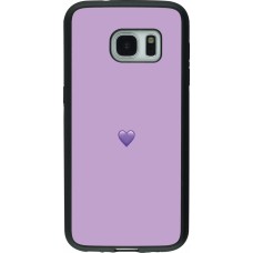 Samsung Galaxy S7 Case Hülle - Silikon schwarz Valentine 2023 purpule single heart