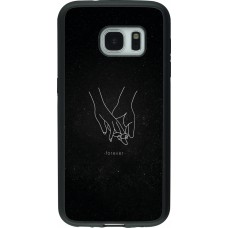 Samsung Galaxy S7 Case Hülle - Silikon schwarz Valentine 2023 hands forever
