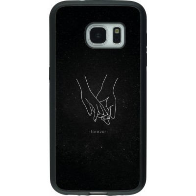 Samsung Galaxy S7 Case Hülle - Silikon schwarz Valentine 2023 hands forever