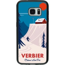 Samsung Galaxy S7 Case Hülle - Silikon schwarz Verbier Cabane Mont-Fort