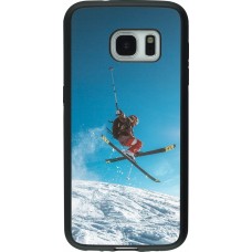 Samsung Galaxy S7 Case Hülle - Silikon schwarz Winter 22 Ski Jump