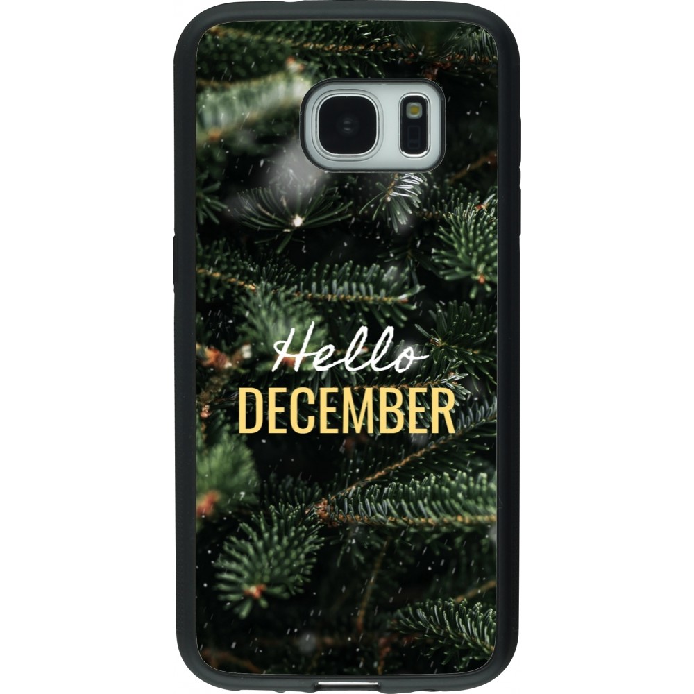 Samsung Galaxy S7 Case Hülle - Silikon schwarz Winter 25 Winter hello december