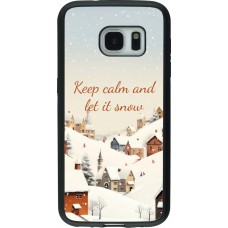 Samsung Galaxy S7 Case Hülle - Silikon schwarz Winter 25 Winter Keep calm and let it snow