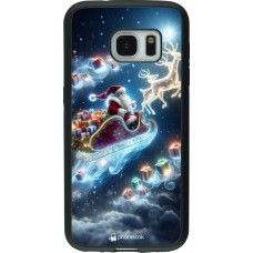 Samsung Galaxy S7 Case Hülle - Silikon schwarz Weihnachten 2023 Verzauberter Weihnachtsmann