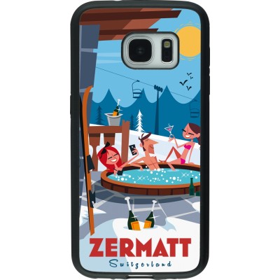 Samsung Galaxy S7 Case Hülle - Silikon schwarz Zermatt Mountain Jacuzzi