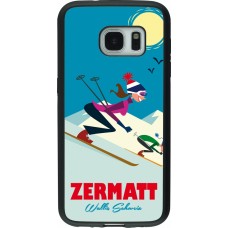 Samsung Galaxy S7 Case Hülle - Silikon schwarz Zermatt Ski Downhill