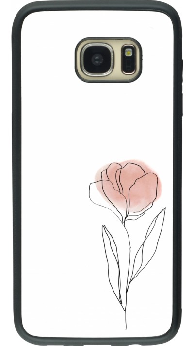 Samsung Galaxy S7 edge Case Hülle - Silikon schwarz Spring 23 minimalist flower