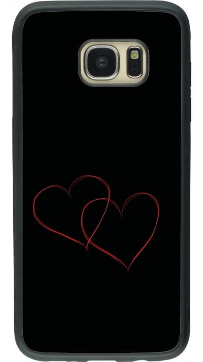 Samsung Galaxy S7 edge Case Hülle - Silikon schwarz Valentine 2023 attached heart