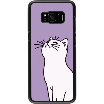 Samsung Galaxy S8 Case Hülle - Chat auf lila Hintergrund