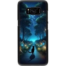Samsung Galaxy S8 Case Hülle - Schwarze Katze Spaziergang