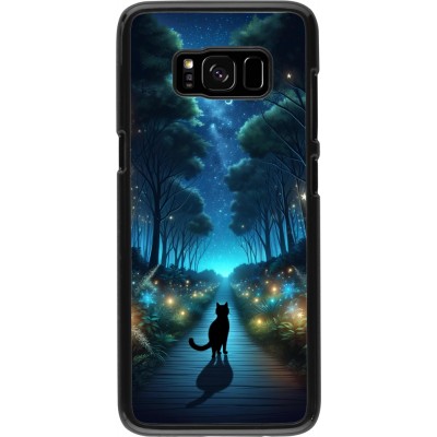 Samsung Galaxy S8 Case Hülle - Schwarze Katze Spaziergang