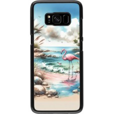 Samsung Galaxy S8 Case Hülle - Flamingo Aquarell