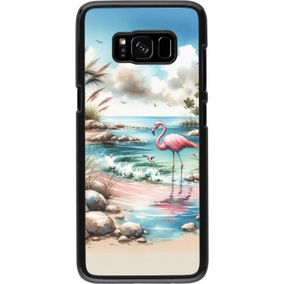 Samsung Galaxy S8 Case Hülle - Flamingo Aquarell