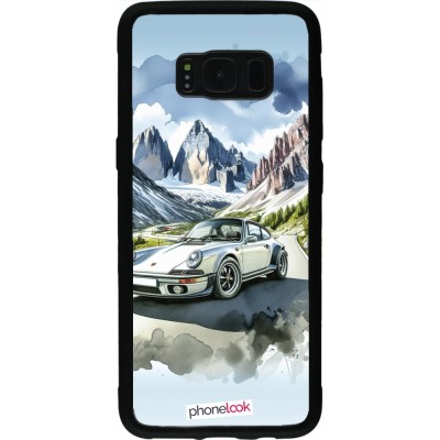 Samsung Galaxy S8 Case Hülle - Silikon schwarz Porsche 911 Berg Aquarell
