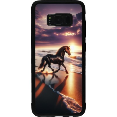 Samsung Galaxy S8 Case Hülle - Silikon schwarz Pferd majestätisch Strand