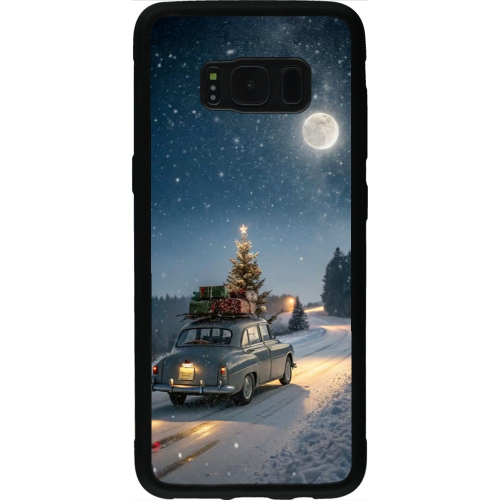 Samsung Galaxy S8 Case Hülle - Silikon schwarz Christmas 25 Car with Tree Xmas